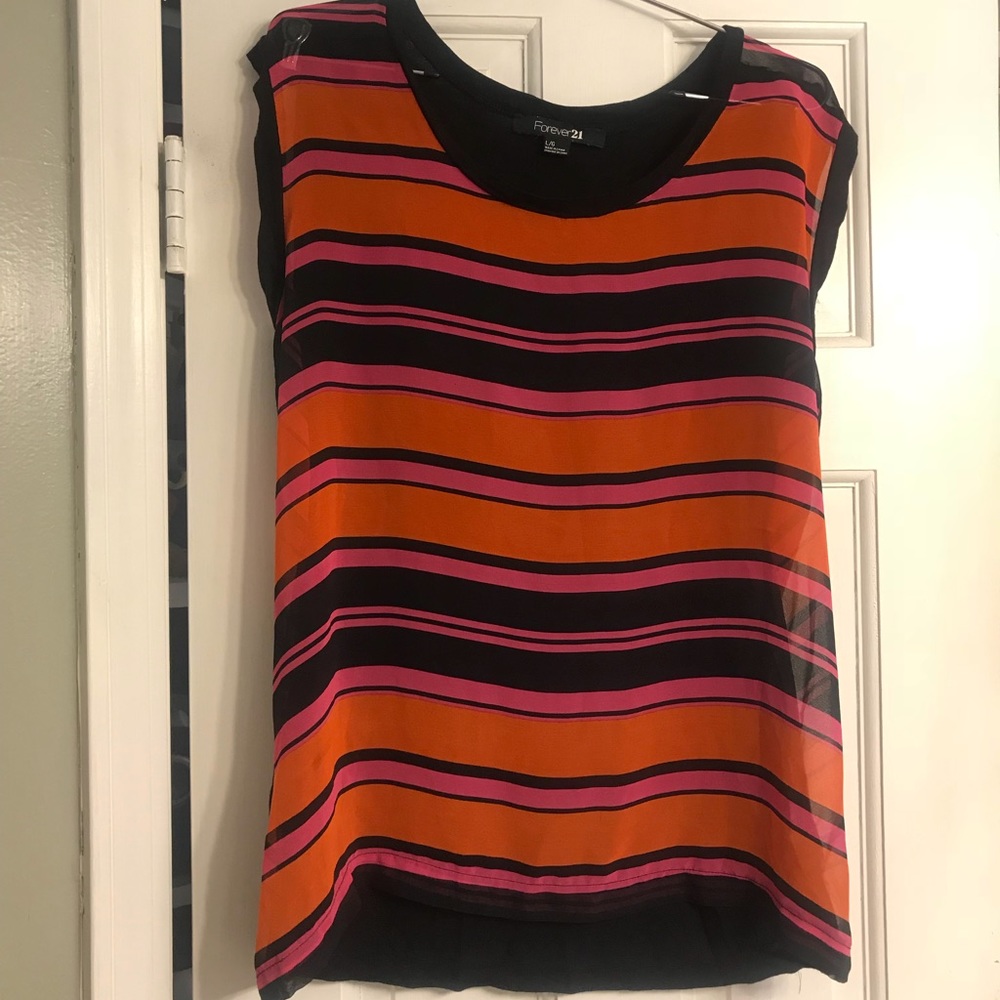 Forever 21 black striped top
